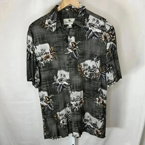 Island Shores Size Small Men Shirt Hawaiian Tropical Button Down Short Sleeve Fl